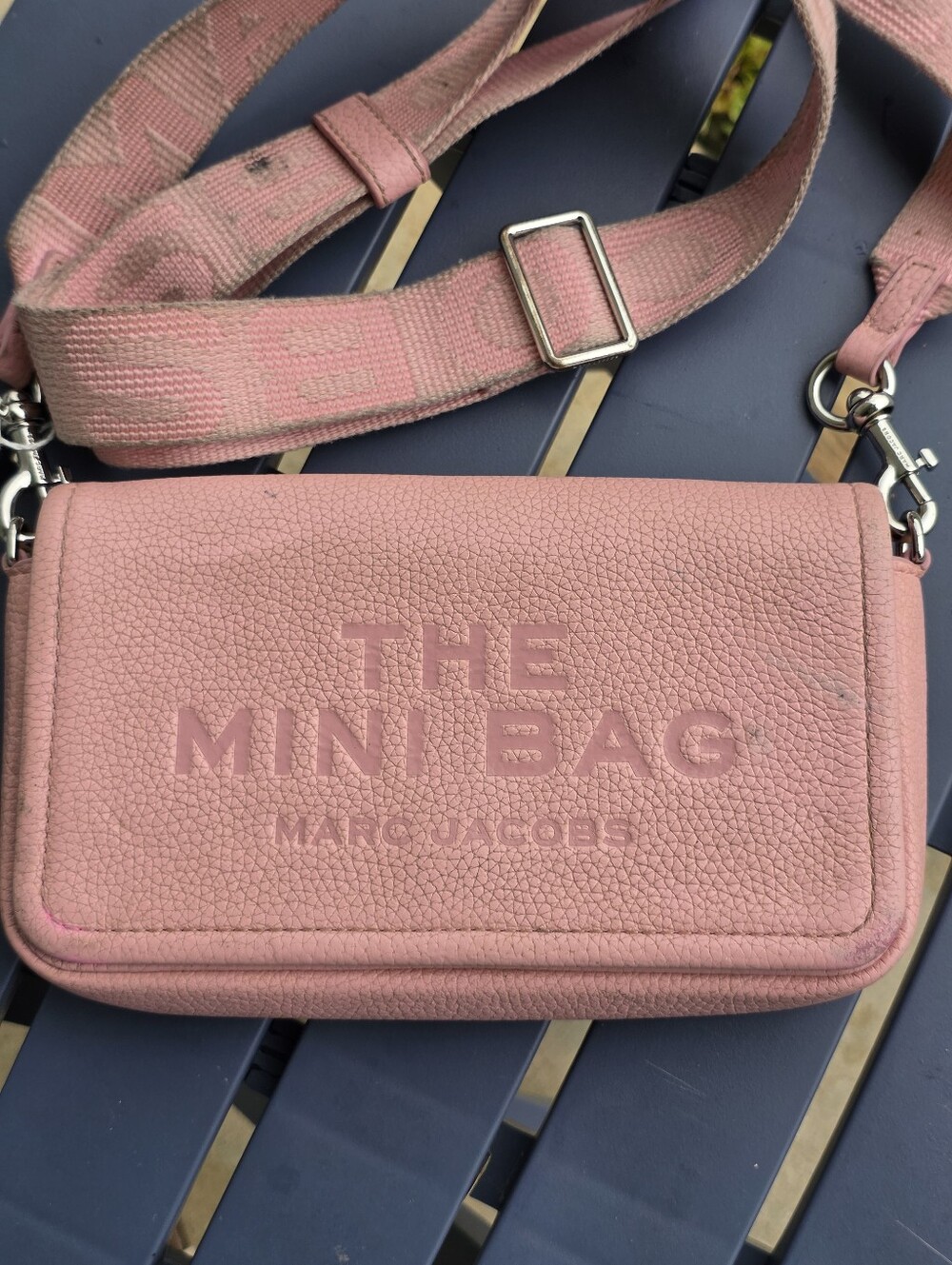 Marc Jacobs The Mini Bag Pink Pebbled Leather Crossbody Shoulder Bag Adjustable - Picture 8 of 16